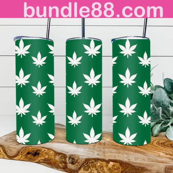 Weed Dark Green 20oz Tumbler Skinny