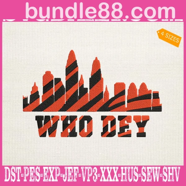 Who Dey Bengals Embroidery Files