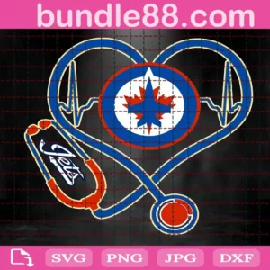 Winnipeg Jets Heart Stethoscope Svg