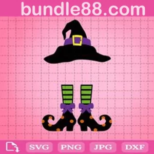 Witch Hat And Shoes Svg
