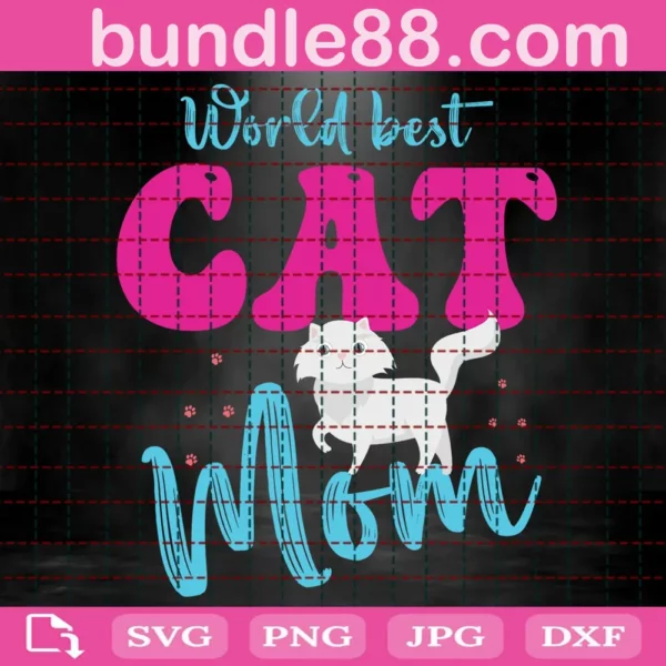 World Best Cat Mom Svg