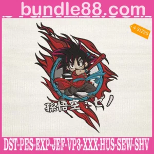 Xeno Goku Embroidery Design