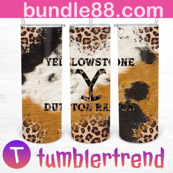 Yellowstone Leopard Dutton Ranch 20oz Tumbler Skinny