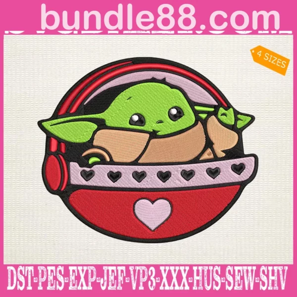 Yoda Baby On Board Embroidery Files