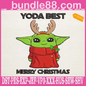 Yoda Best Merry Christmas Embroidery Files