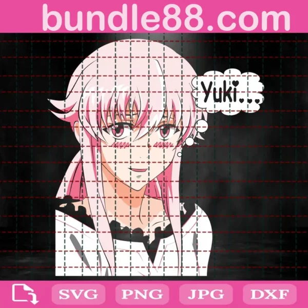 Yuno Gasai Svg, Mirai Nikki Gasai Yuno Svg