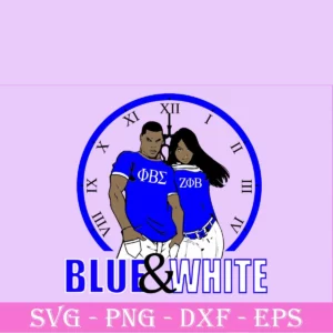 Zeta Phi Beta Couple Blue And White Svg