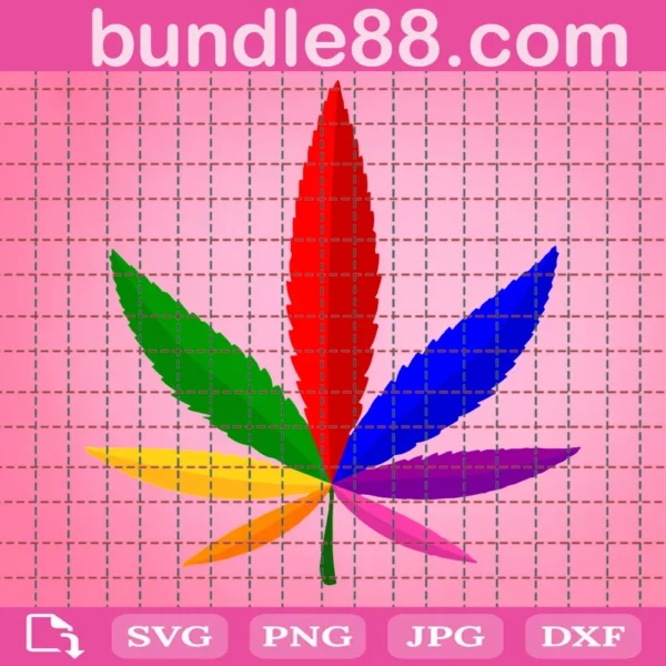 Rainbow Weed Leaf 420 Svg, Svg Png Dxf Eps Cricut Files