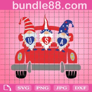 4Th Of July Gnome Clipart, Layered Svg Files