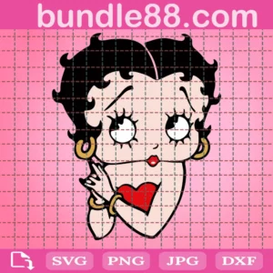 Betty Boop Face Clipart, Svg Png Dxf Eps Cricut Files
