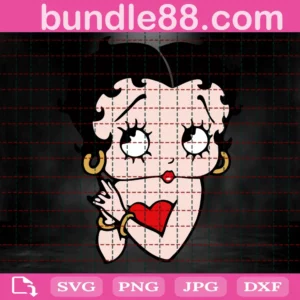 Betty Boop Face Clipart, Svg Png Dxf Eps Cricut Files Invert