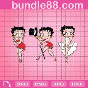 Betty Boop Layered, Svg Png Dxf Eps Digital Files