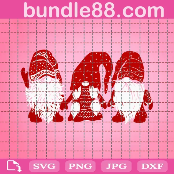 Red Gnomes Clipart, Svg Png Dxf Eps Designs Download