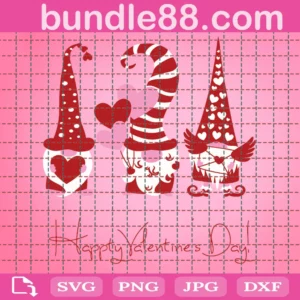 Valentine'S Day Gnome Clipart, Laser Cut Svg Files