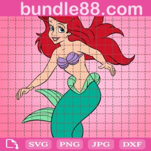 Ariel Little Mermaid Clipart, Svg Png Dxf Eps Cricut Files
